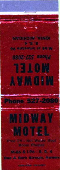Midway Motel (Mid-Way Motel) - Matchbook (newer photo)